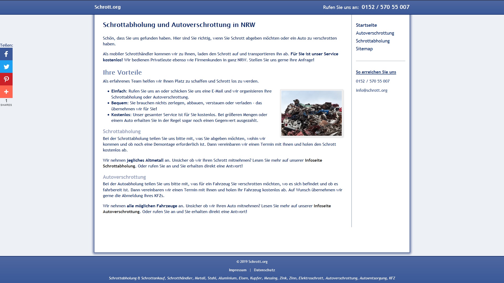 schrott org webseite - Kostenlose Autoverwertung Autoverschrottung mit Abholung
