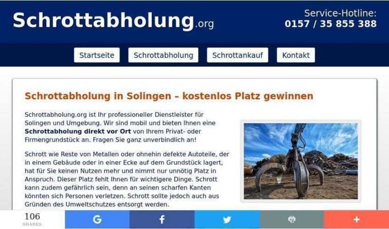 Schrottabholung in Solingen – mobile Schrotthändler im Einsatz