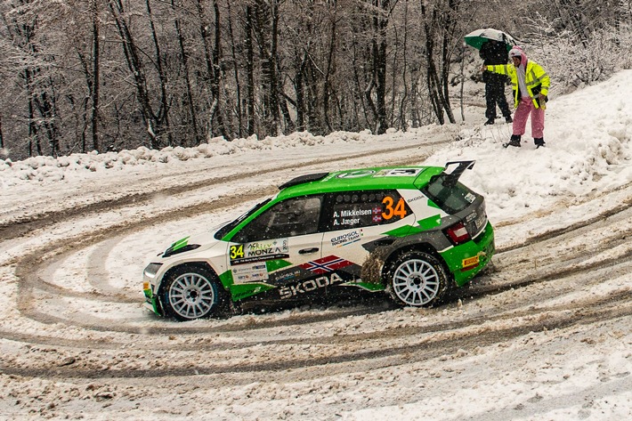 Rallye Monte Carlo: SKODA FABIA Rally2 evo Fahrer Andreas Mikkelsen gehört zu Favoriten auf WRC2-Sieg